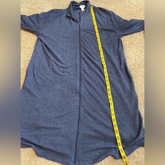 claudel Full-Zip Robe w/ Pockets Gray/blue XL - Picture 4 of 6